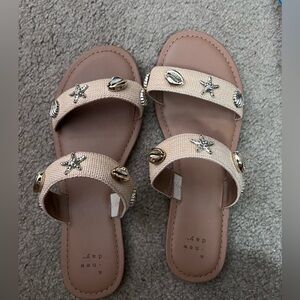 A New Day Tan Sandals with Nautical Accents